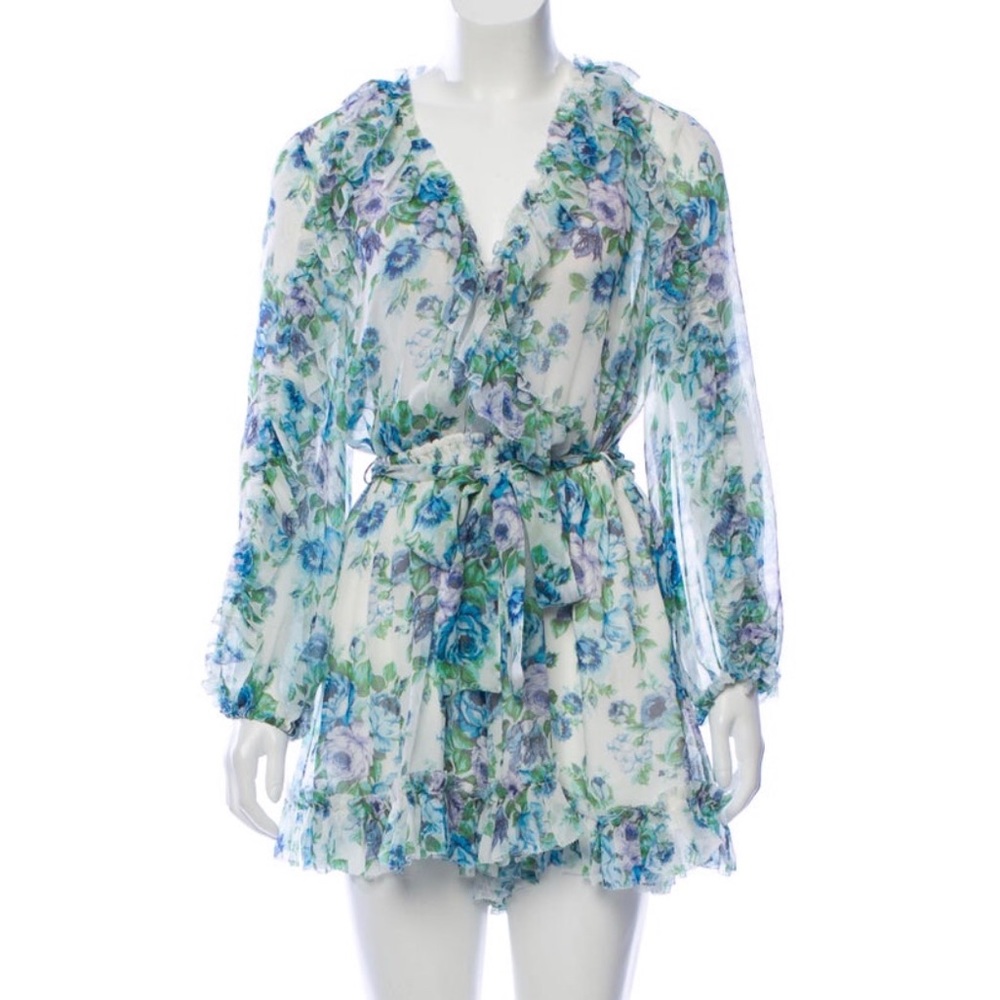 Zimmermann Floral Silk Playsuit